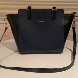 Vera Bradley Navy Leather Tote